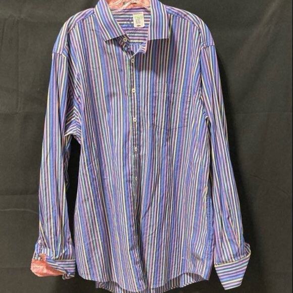 Bugatchi Multicolor Striped Button Down Shirt - Picture 1 of 6